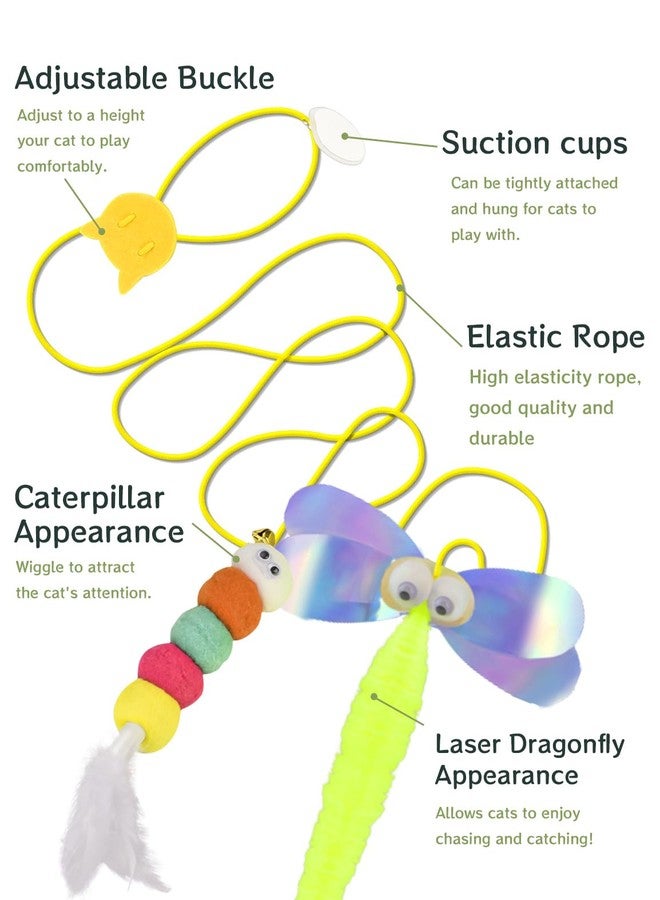 CAPHONT Hanging Interactive Cat Toy for Indoor Cats, 3 Pack Retractable Cat Feather Toy Kitten Toys with Bell/Elastic Rope/Adjustable Buckle for Play Chase Exercise Teaser - Image 4